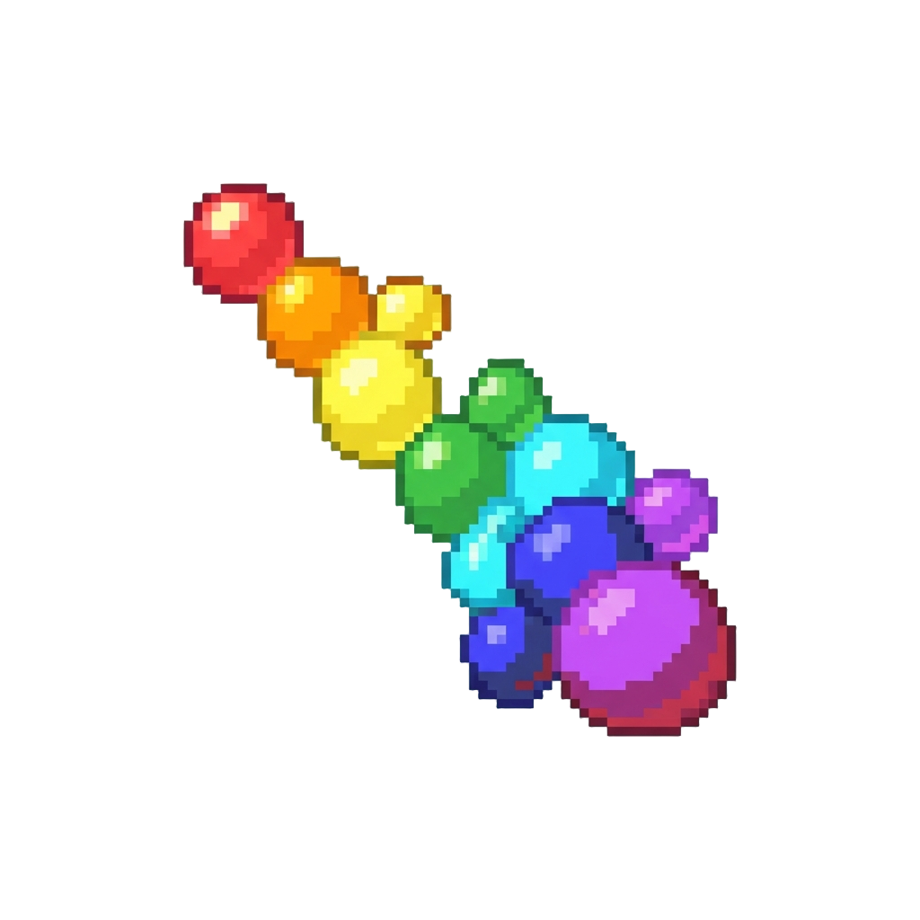 A Stream of Rainbow Bubbles