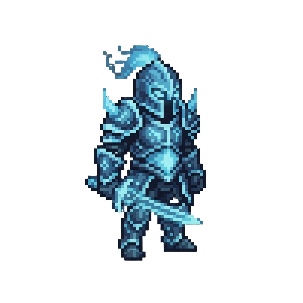 A Glowing Blue Phantom Armor