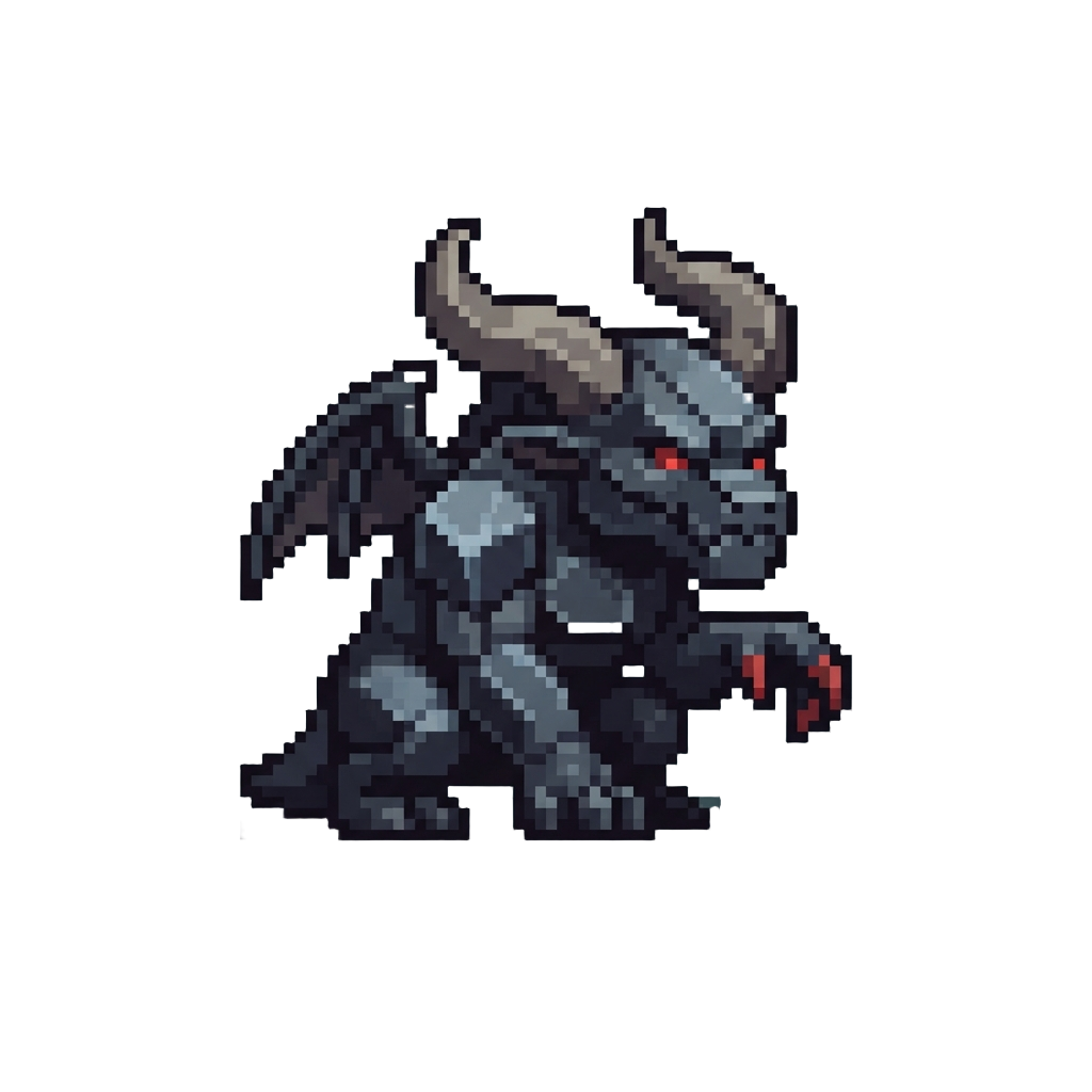 A Horned Obsidian Stalker Demon