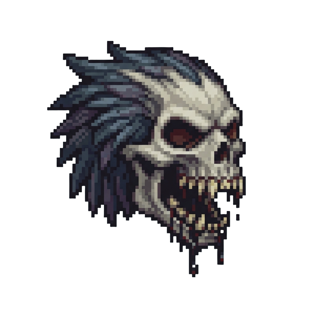 A Giant Feathered Skull Horror with Dripping Maw