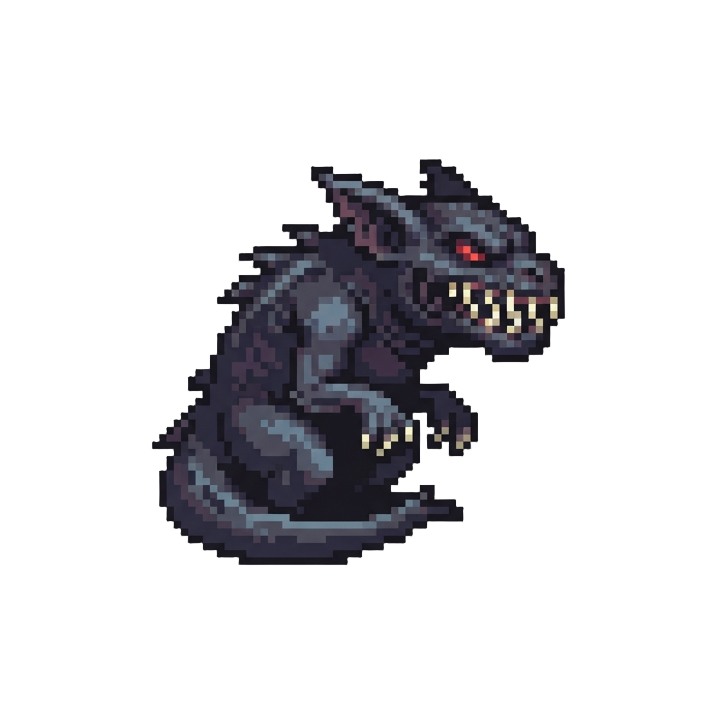A Ghoulish Shadow Beast with Rows of Needle Teeth