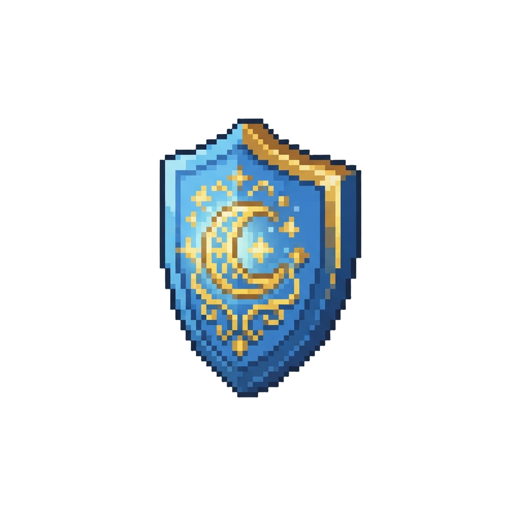 A Pulsing Celestial Blue Shield
