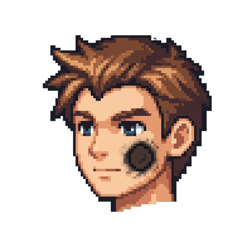 An Energy Backfire That Leaves a Funny Round Dark Burn Mark on His Face