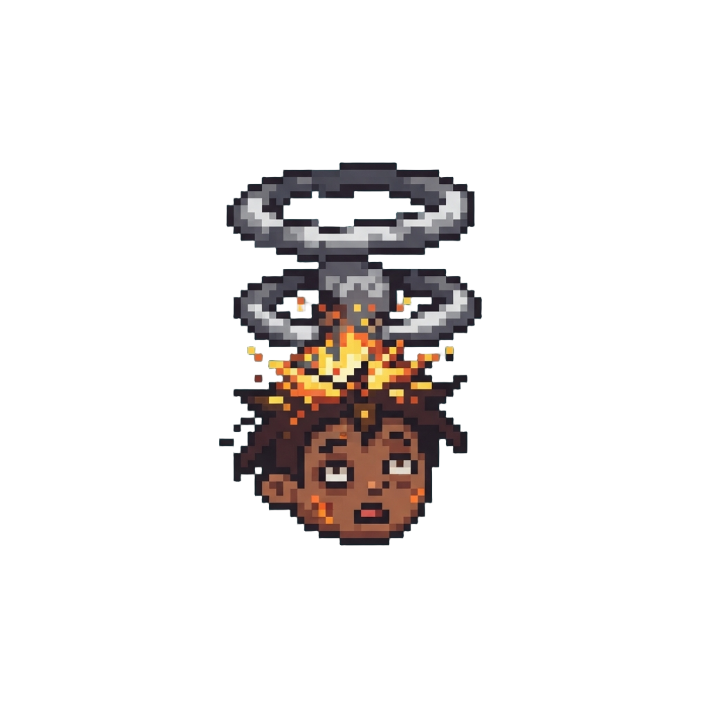 A Quick Mini-detonation That Leaves Smoke Rings Rising From His Head