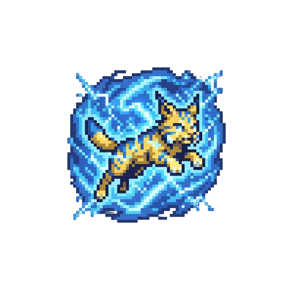 Glowing Lightning Storm Energy with a Thunder Lynx