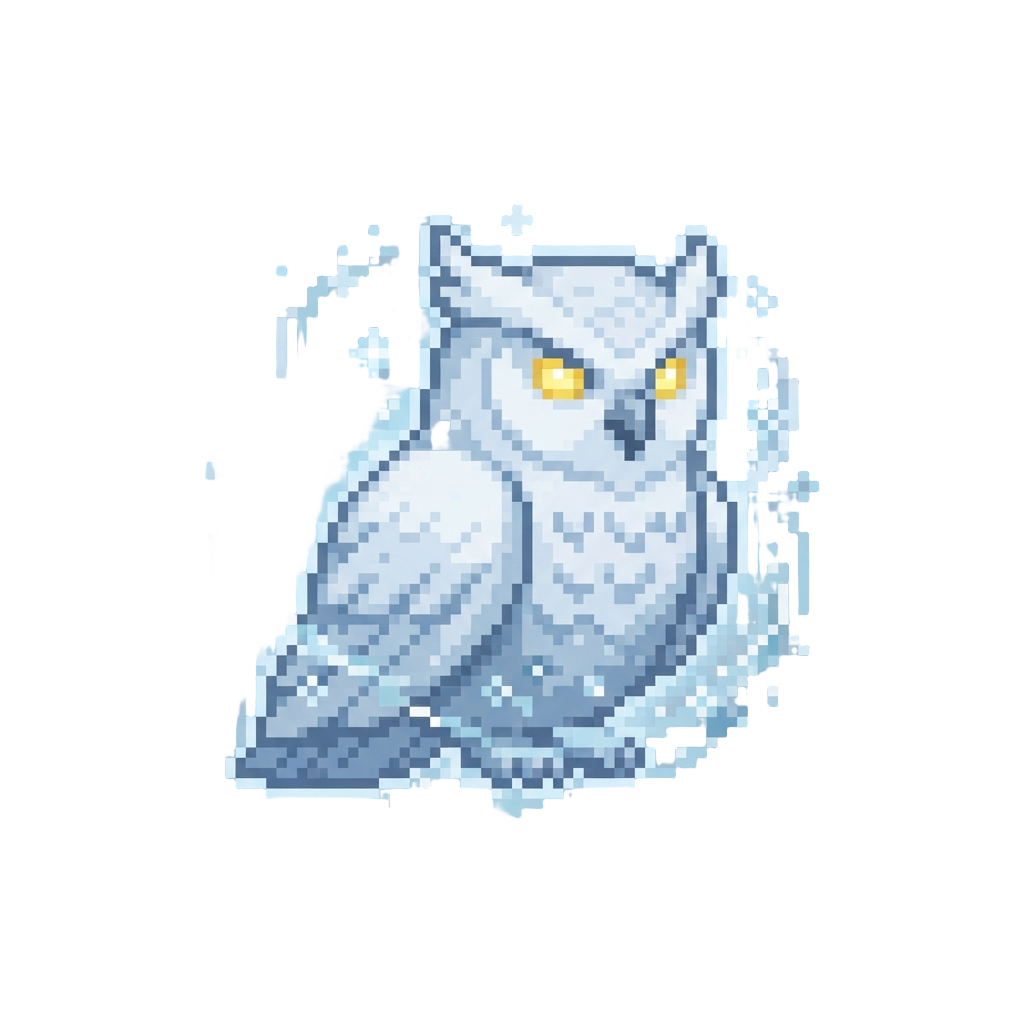 Blizzard Snow Magic with a Glowing Arctic White Owl
