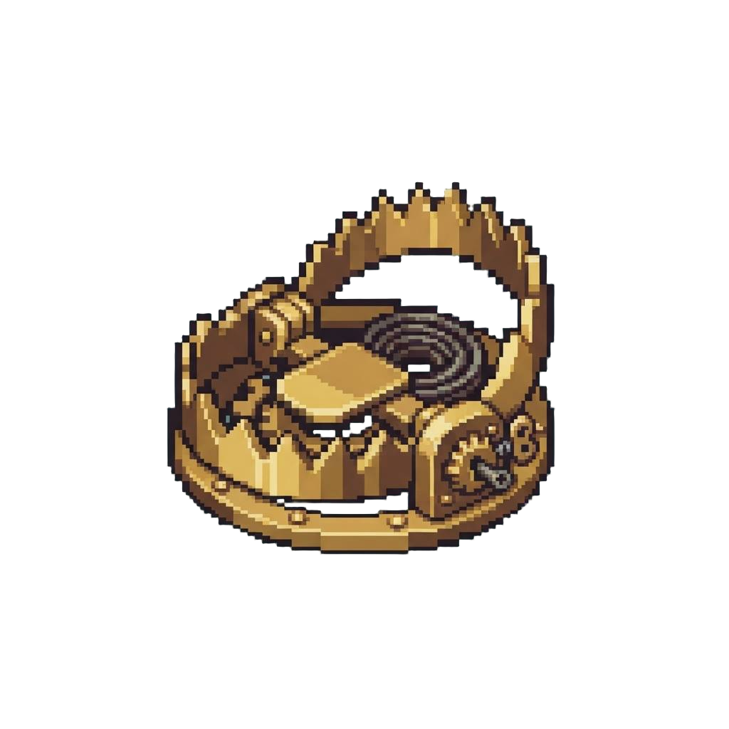 A Golden Clockwork Bear Trap