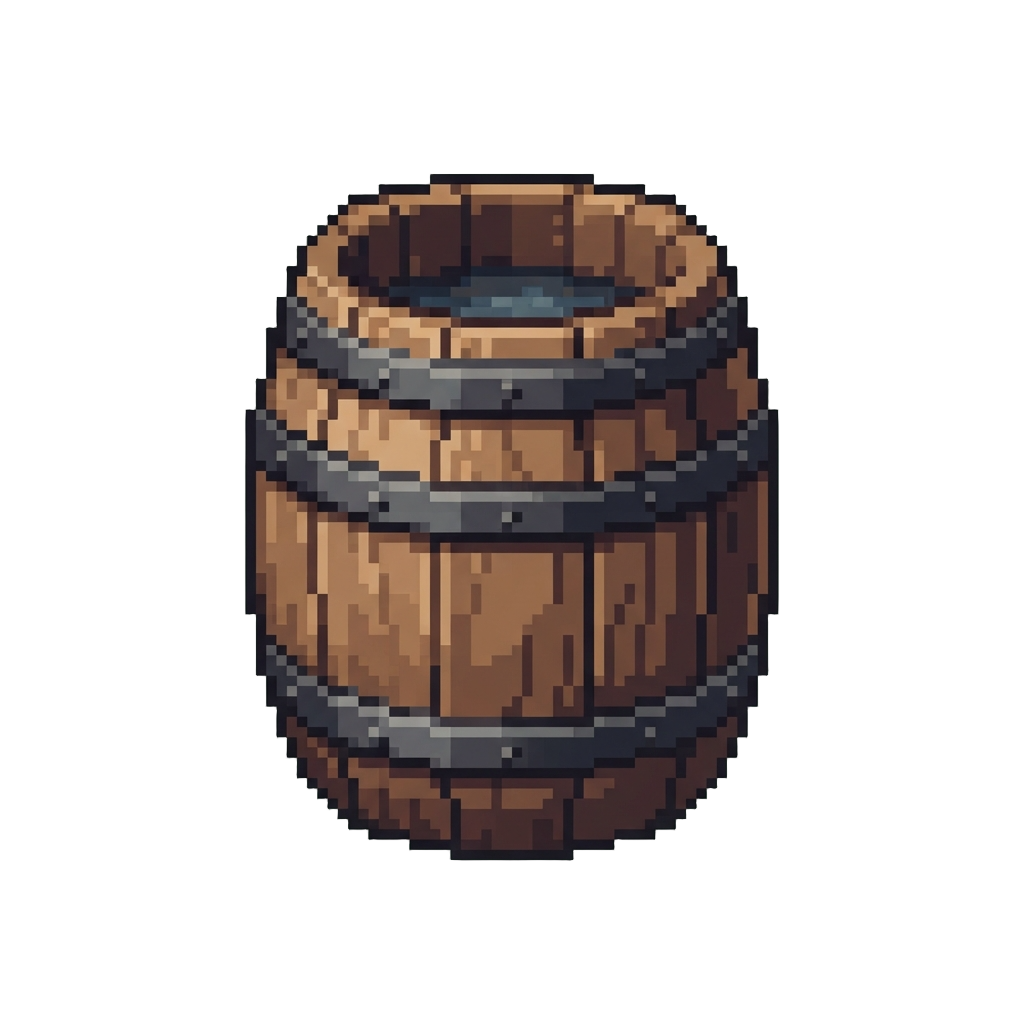 A Deep Wooden Wash Barrel