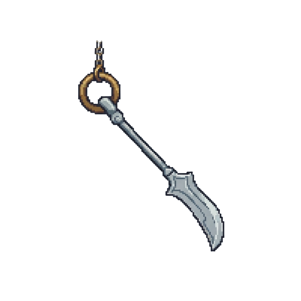 A Swinging Silver Pendulum Blade