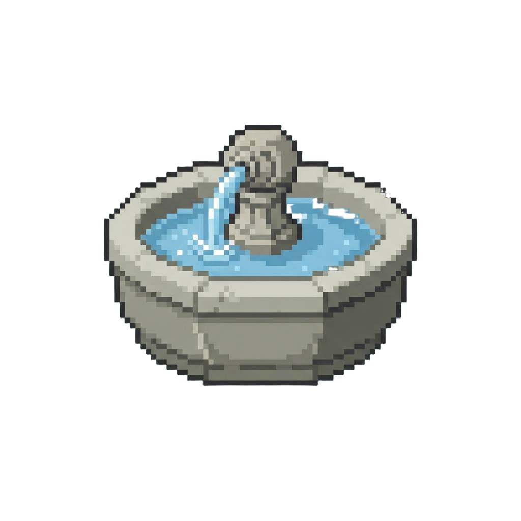A Serene Stone Fountain Basin