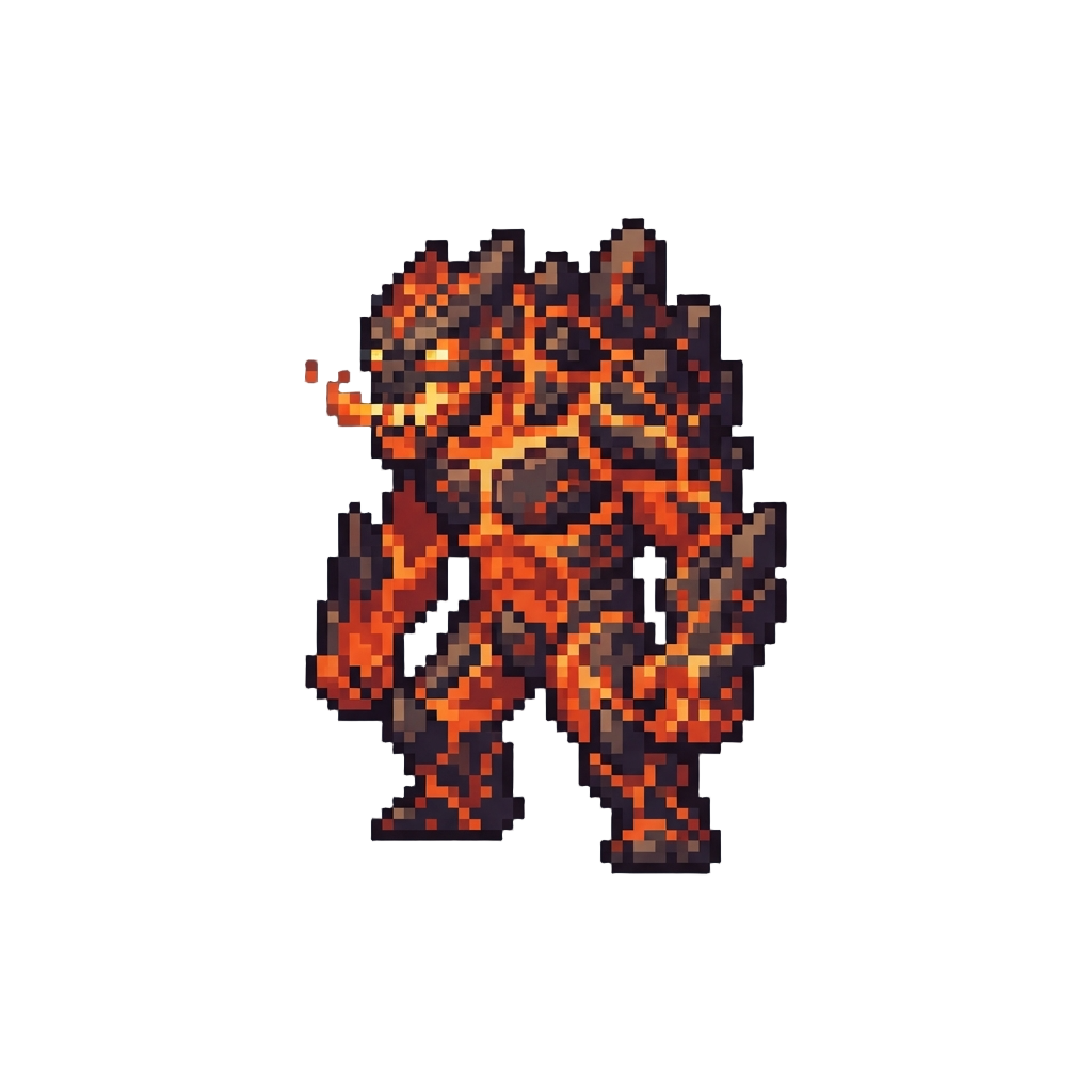 A Towering Volcanic Lava Monster