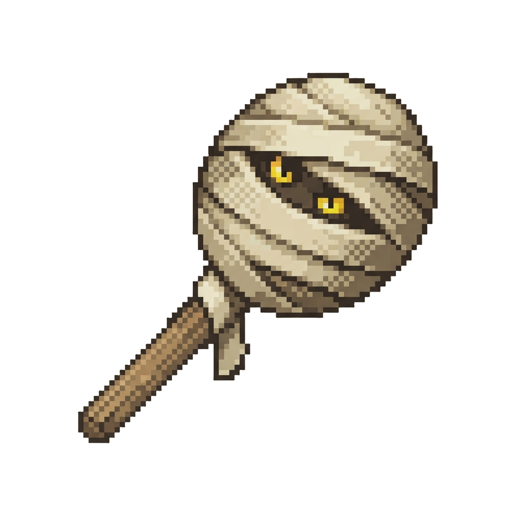 An Ancient Scary Mummy Wrapped Lollipop