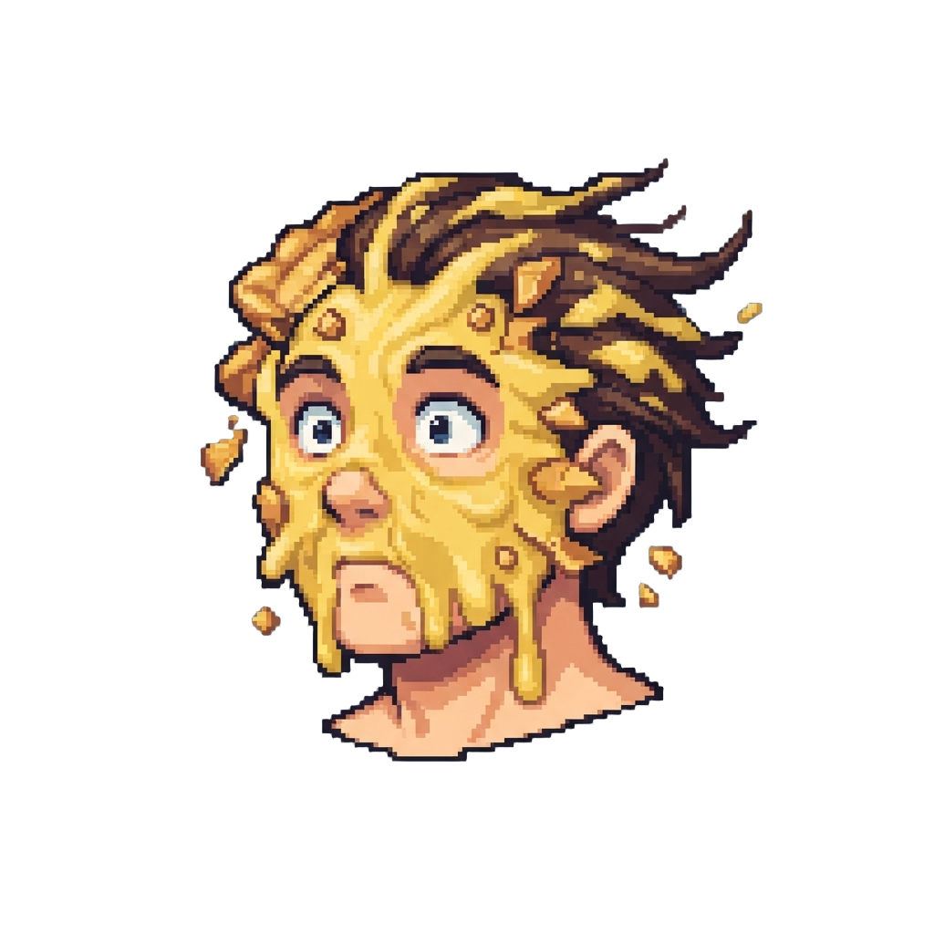 A Surprise Pie Thrown Directly Onto @image1's Face Leaving Them Covered in Yellow Custard