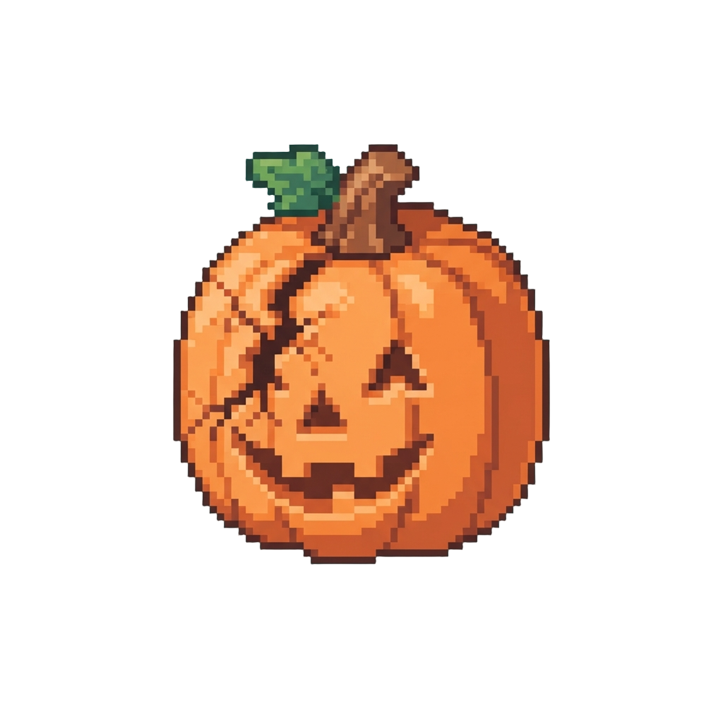 A Cracked Plastic Pumpkin