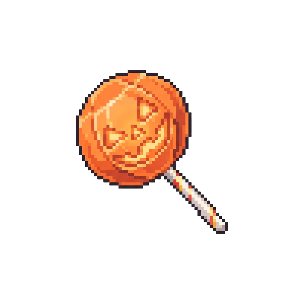 A Carved Pumpkin-faced Glowing Candy Lollipop