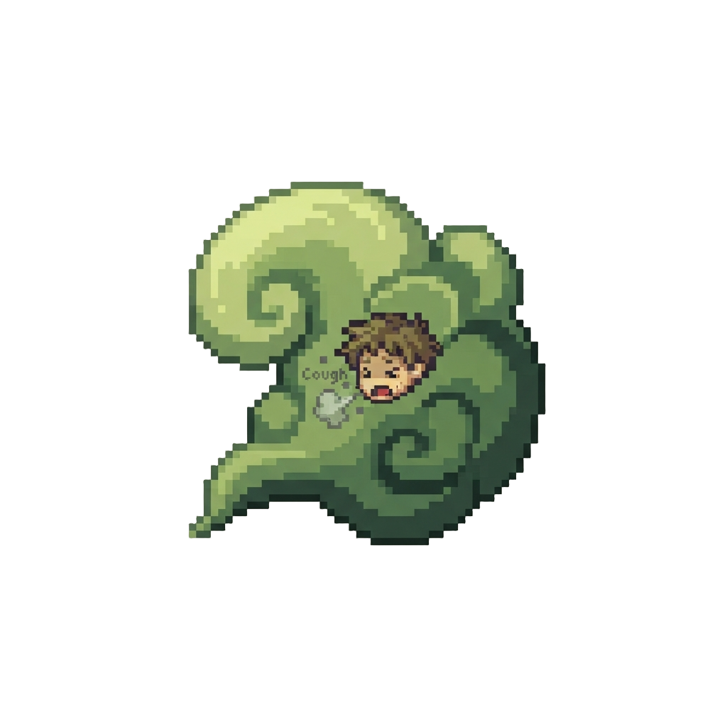 A Spray of Stinky Green Fart Mist That Leaves @image1 Coughing