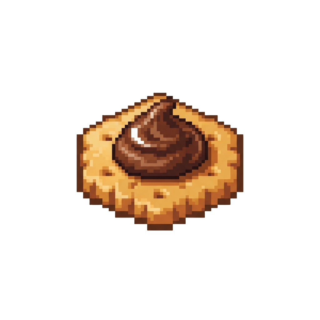 A Dollop of Nutella on a Mini Golden Cracker