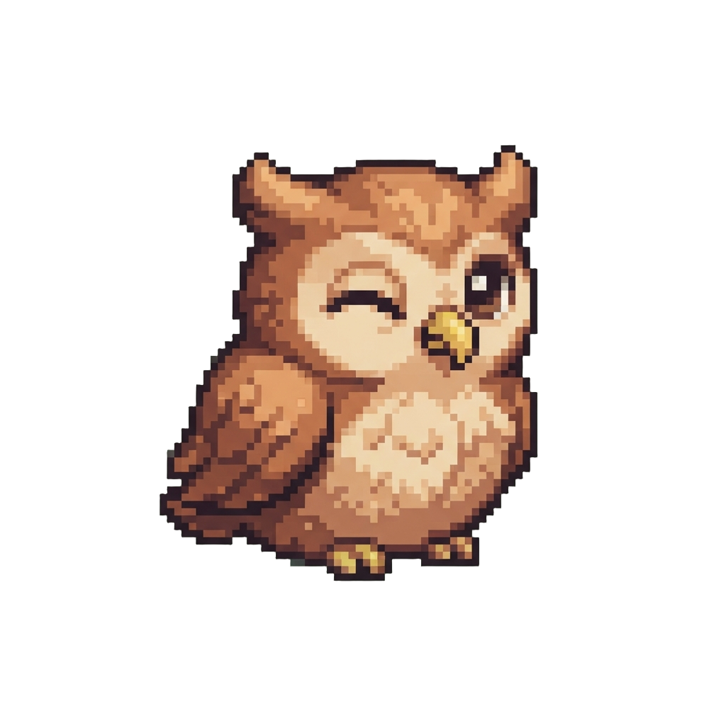 A Mini Baby Owl Blinking Curiously