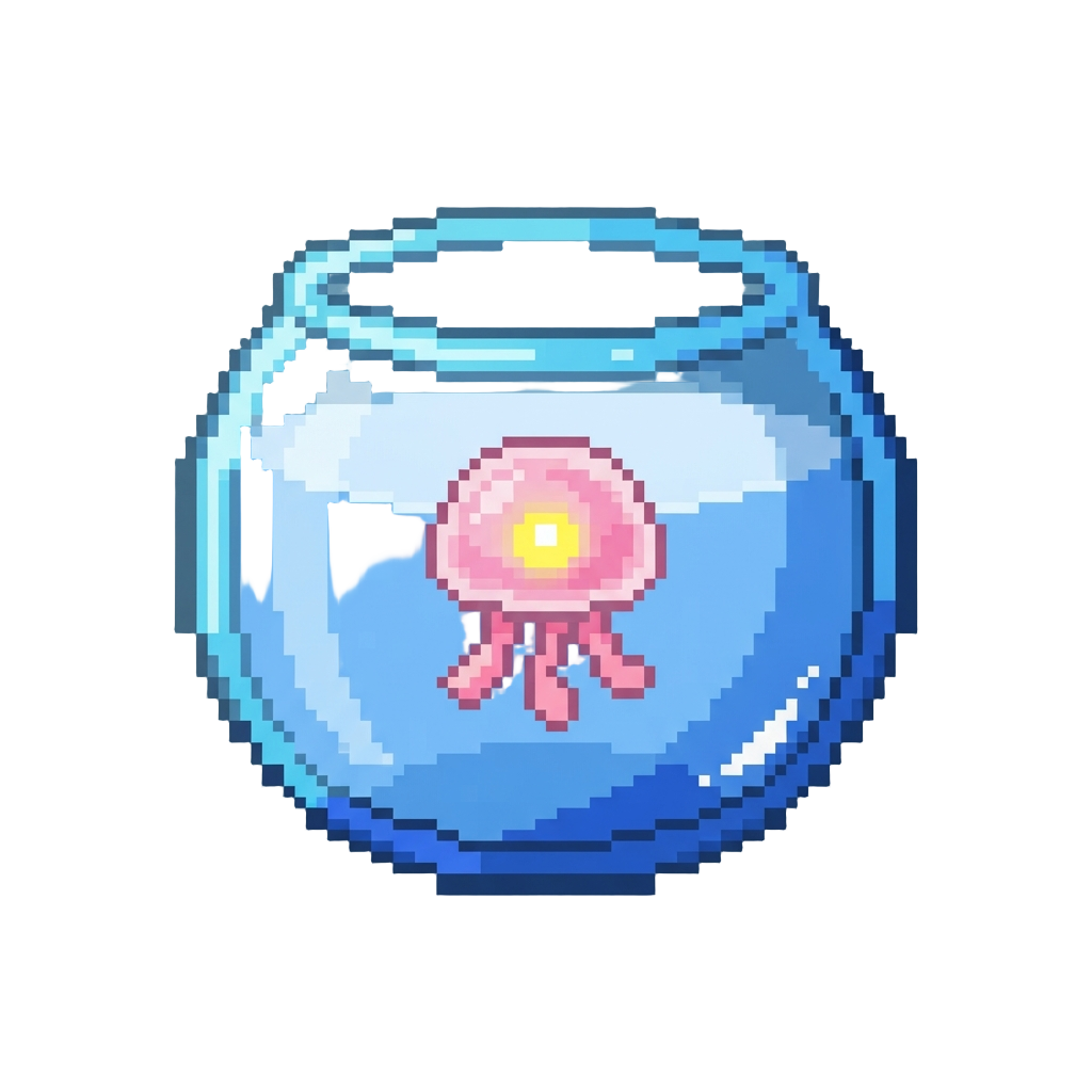 A Funny Glowing Jellyfish Floating in a Bowl
