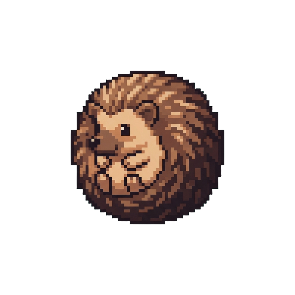 A Tiny Hedgehog Rolled Into a Cute Round Ball
