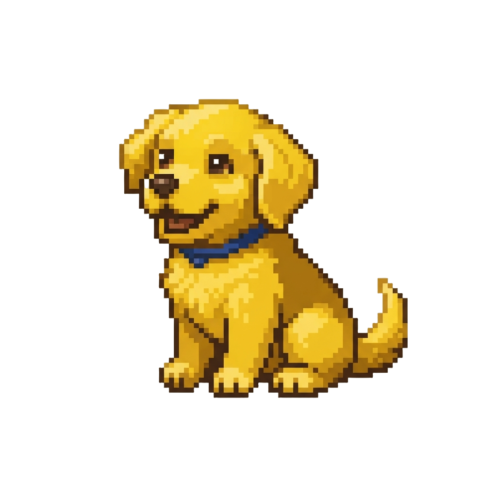 A Playful Golden Retriever Puppy with a Floppy Ear