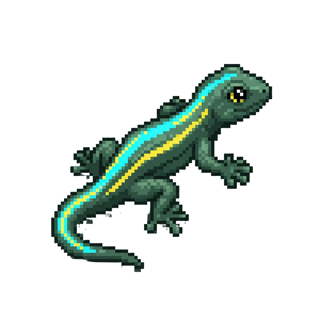 A Glowing Neon-striped Miniature Gecko