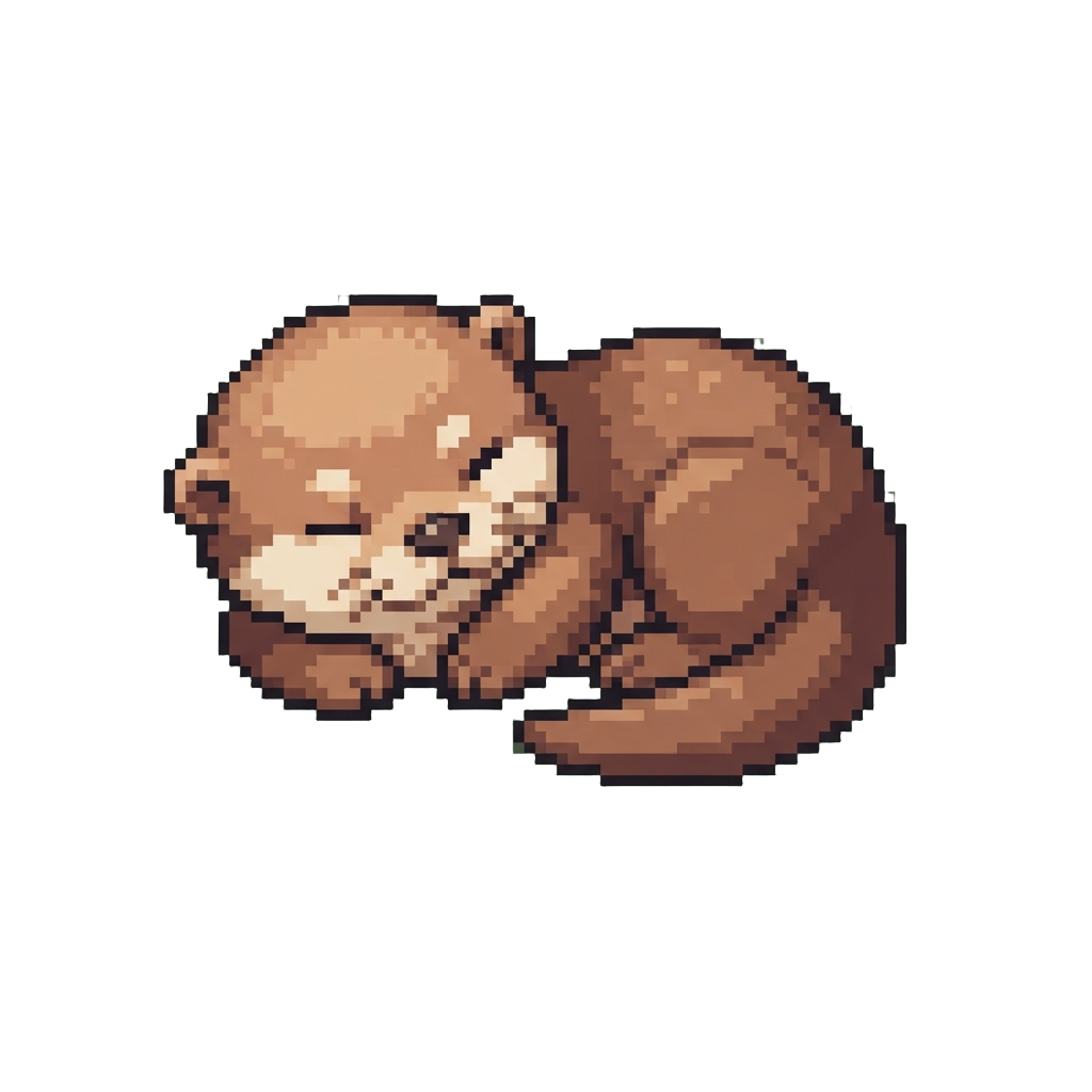 A Cozy Sleeping Baby Otter