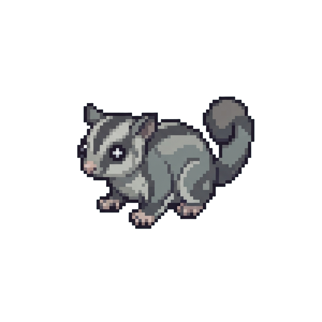 A Miniature Sugar Glider with Tiny Starry Eyes