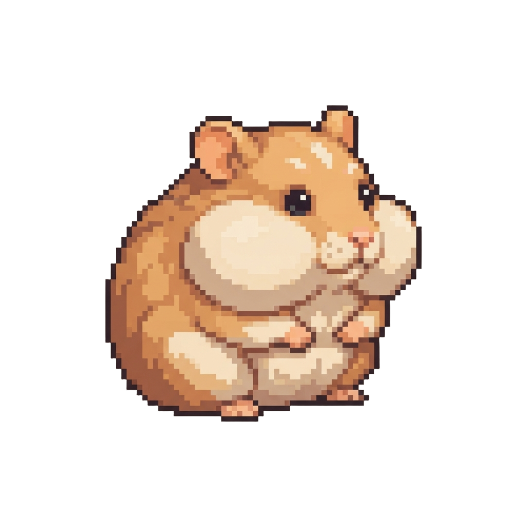 A Chubby Fluffy Hamster with Giant Cheek Pouches