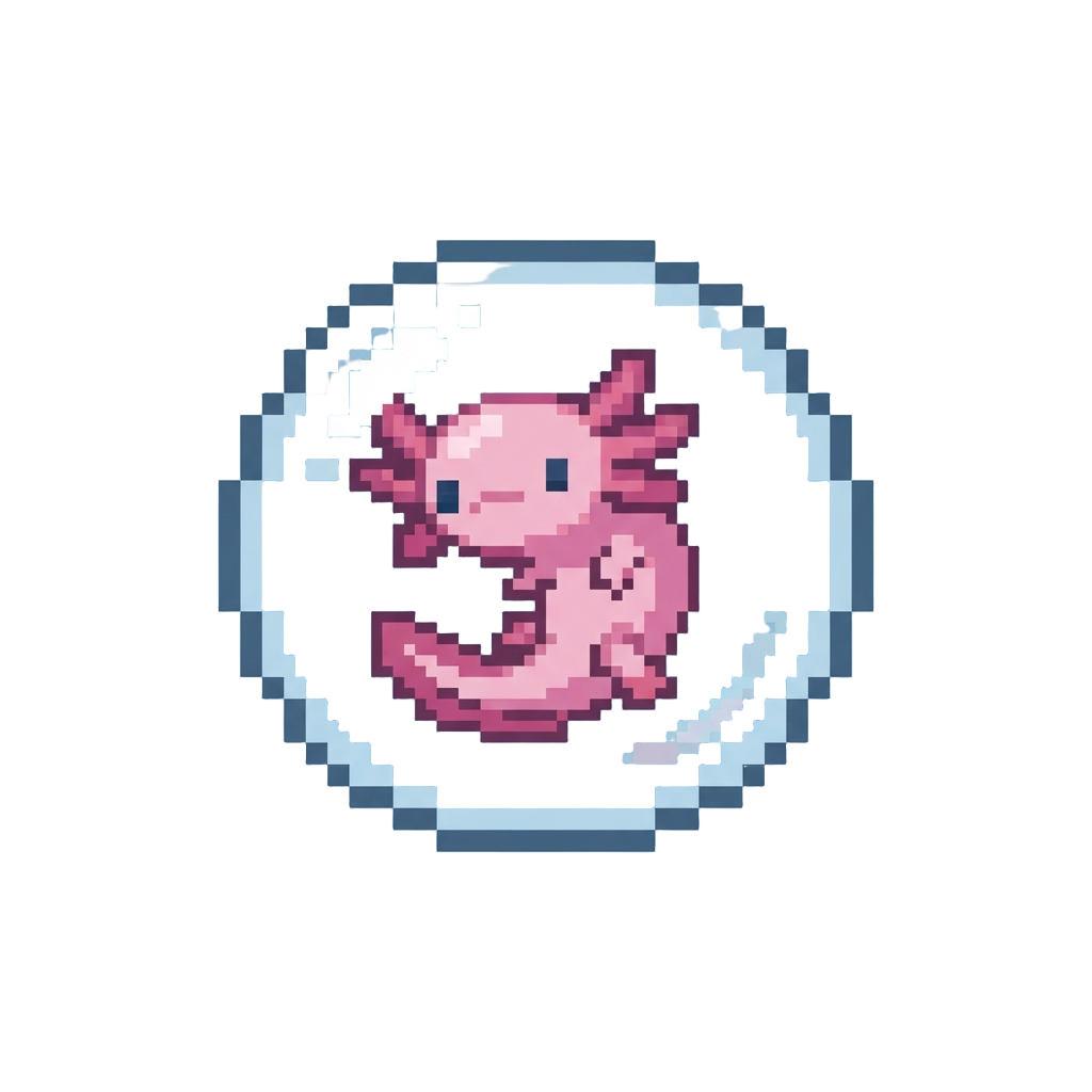 A Baby Axolotl Floating in a Floating Bubble
