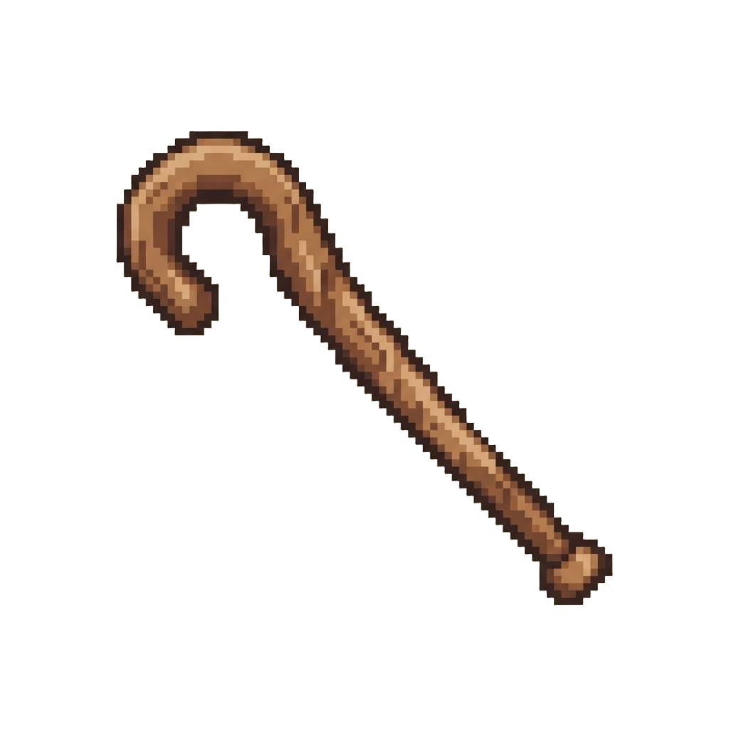 A Giant Cartoon Wooden Cane Pulling Them Into the Stage Wings