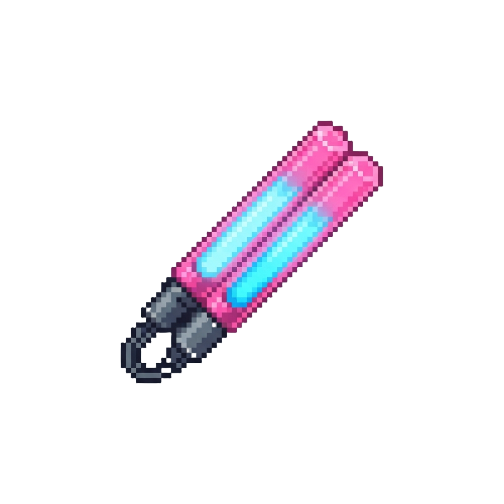 A Pair of Synchronized Pulsing Neon Glowsticks