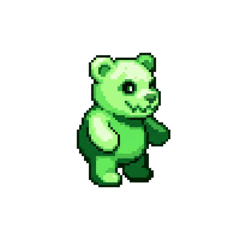 A Spooky Neon-green Glow-in-the-dark Bear Pattern