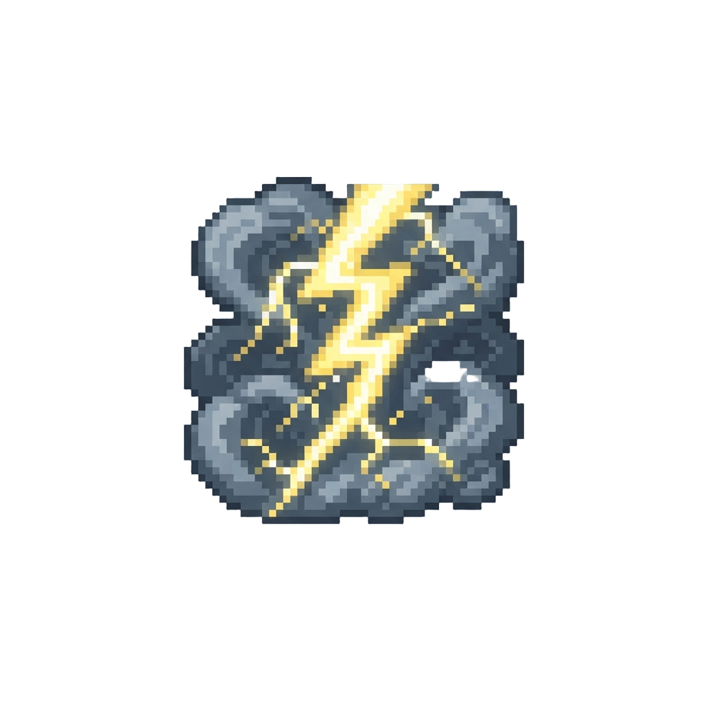 Dramatic Thunder Lightning Flashes and Smoke Swirls