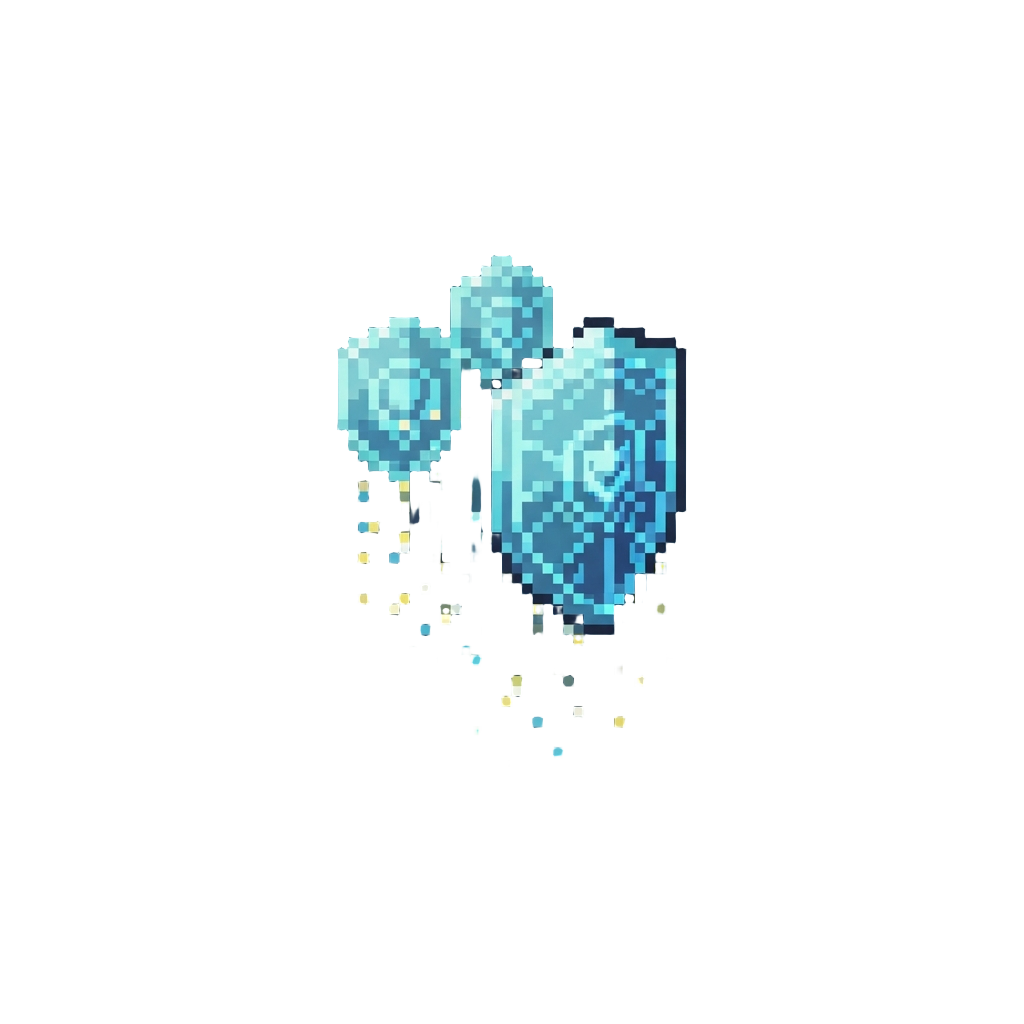 Glowing Holographic Shields and Glowing Particle Rain