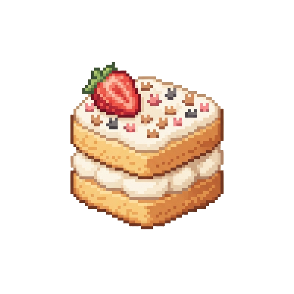 Strawberry Shortcake Topped with Tiny Cat-shaped Sprinkles