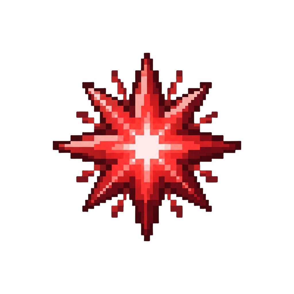 Flickering Red Laser Starburst