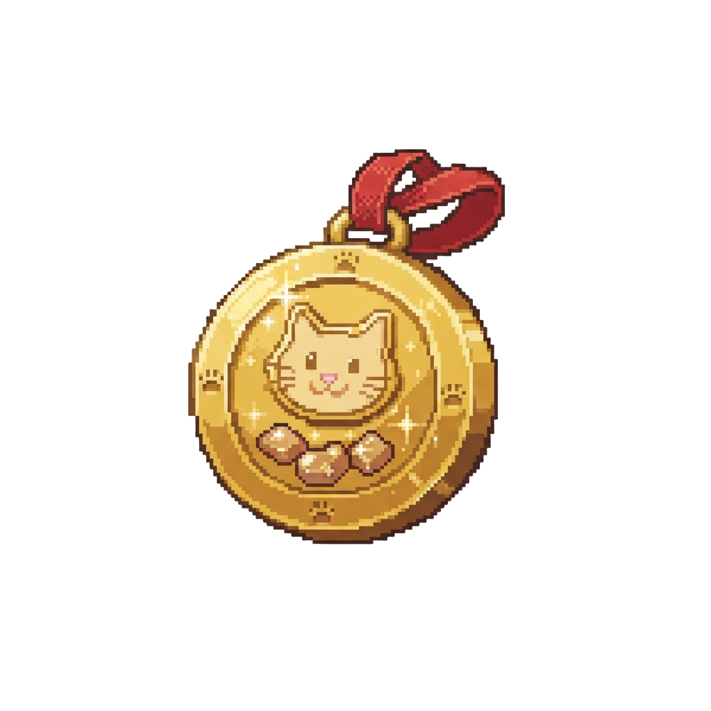 A Glittering Cat-treat Medal