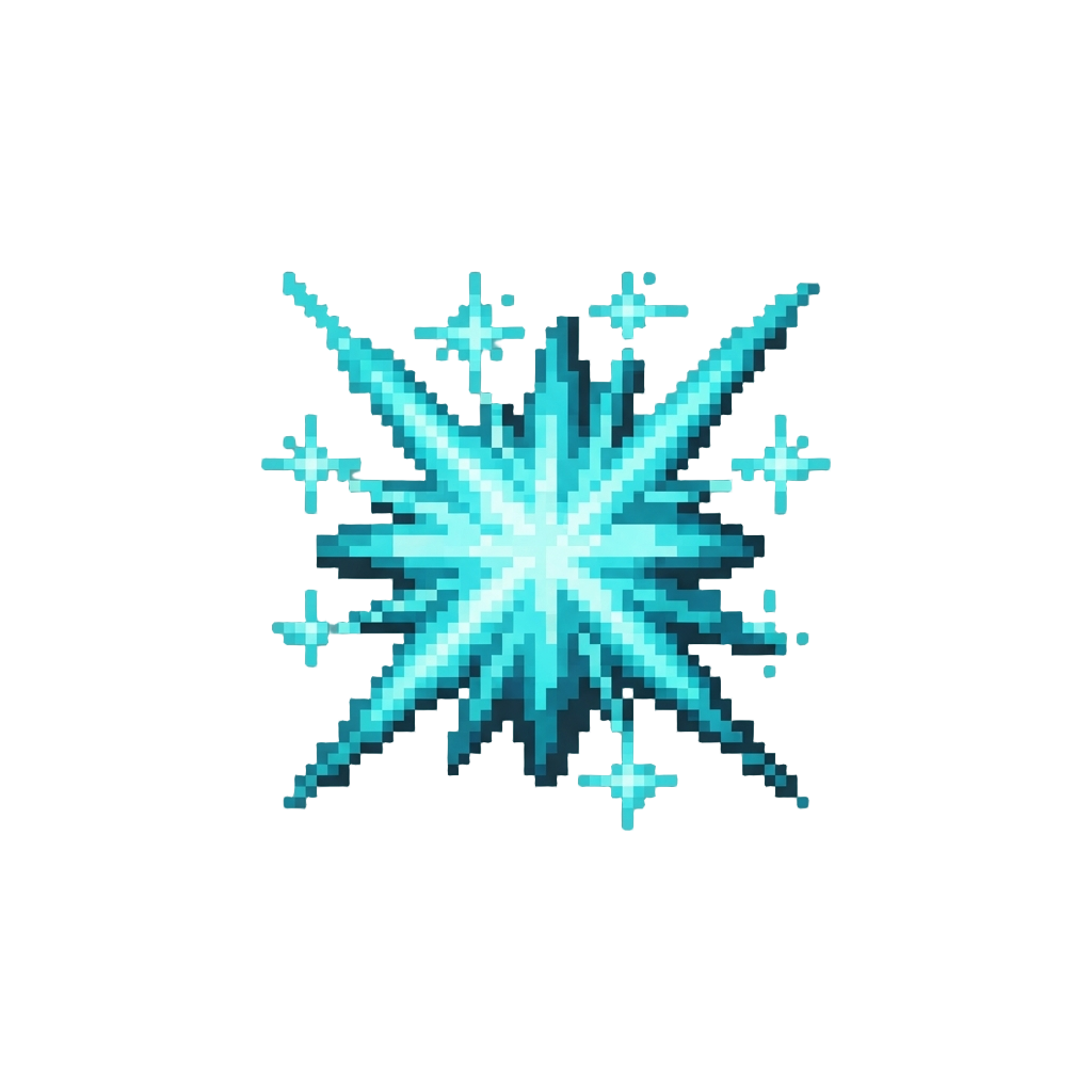 A Sparkling Electric Cyan Spark Explosion