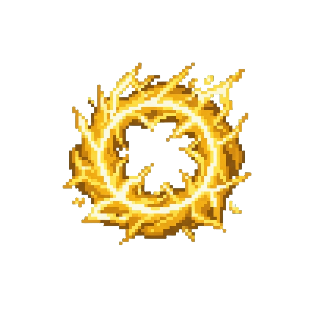 A Crackling Golden Lightning Ring Explosion