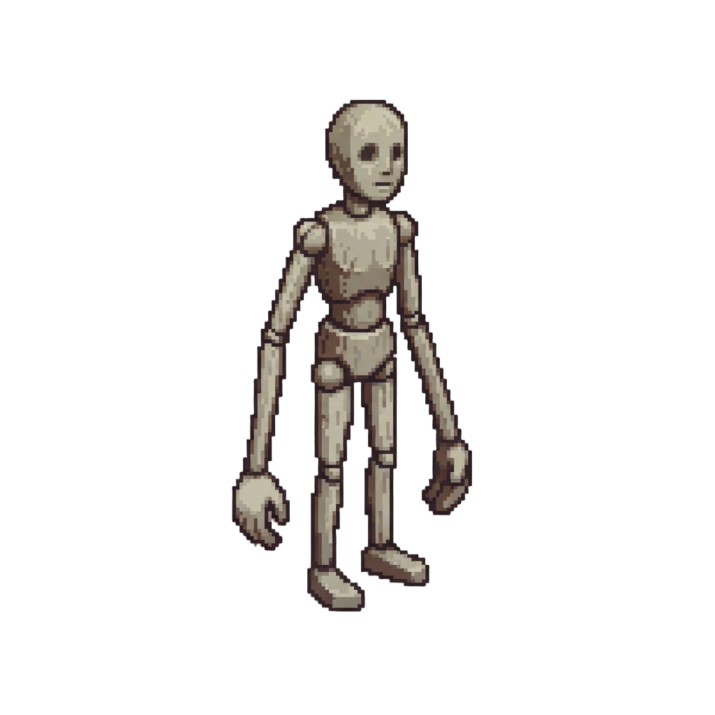 A Creepy Mannequin with Long Arms