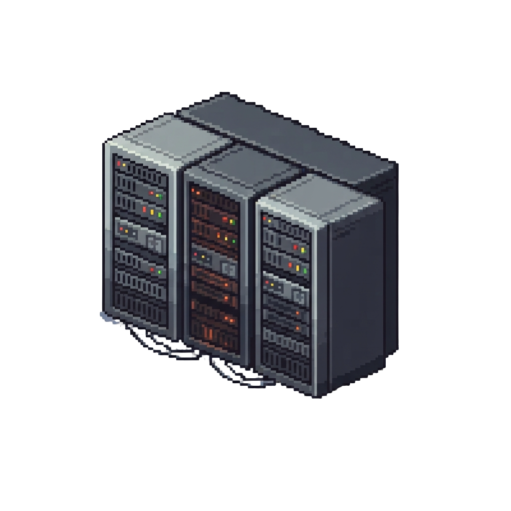 A Dark Room Full of Humming Server Racks