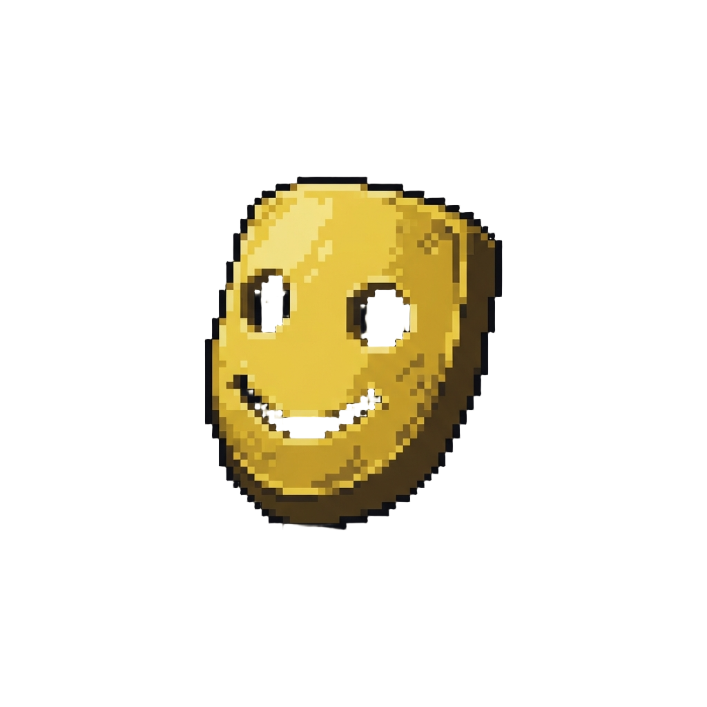 A Giant Floating Smiley Mask in Pitch Darkness