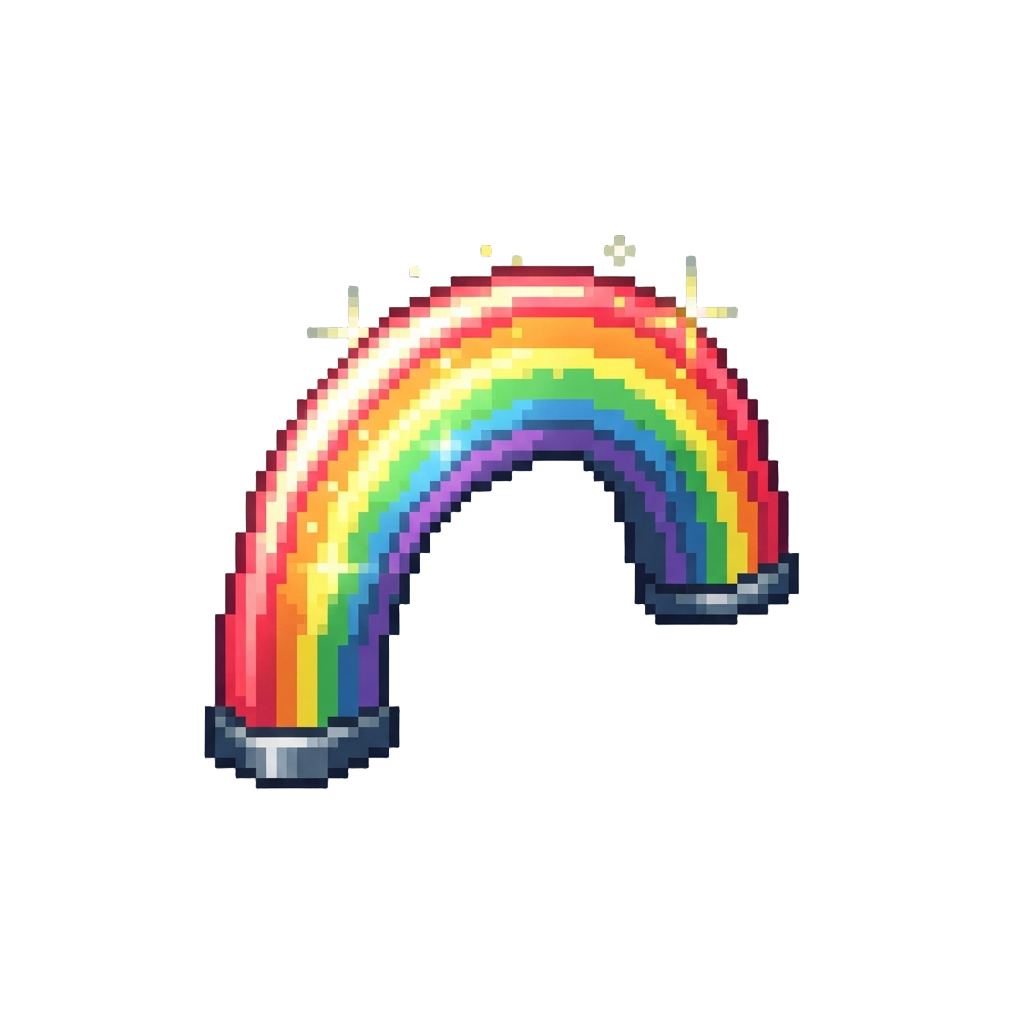 A Sparkling Neon Rainbow Arch