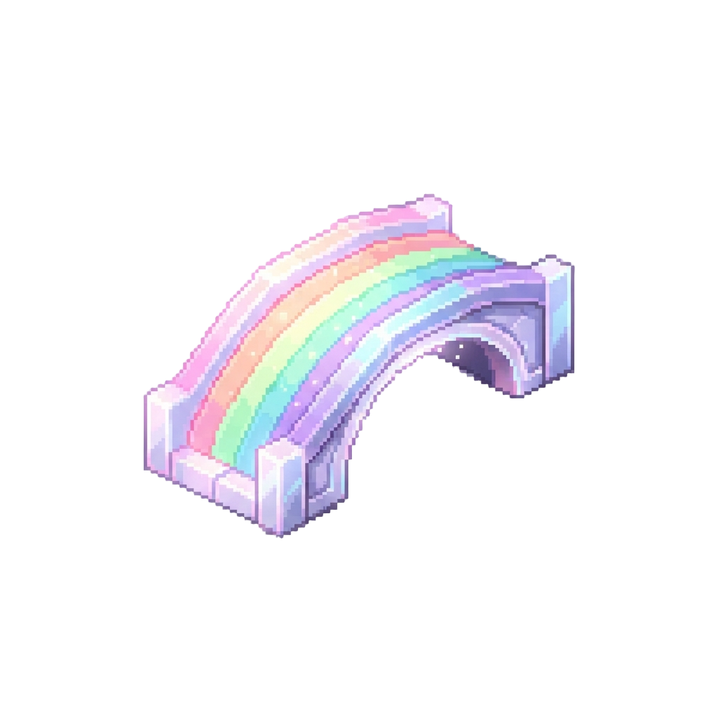 A Glowing Pastel Rainbow Bridge