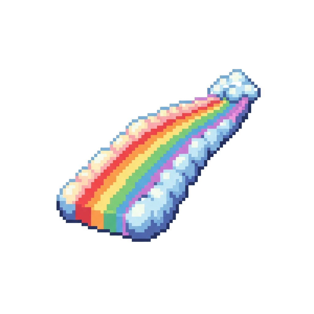 A Soft Fluffy Rainbow Cloud Bridge