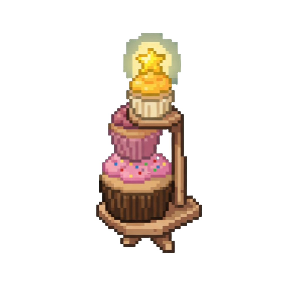A Glowing Cupcake Tower