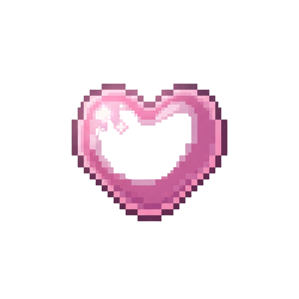 A Glowing Pink Heart-shaped Bubble