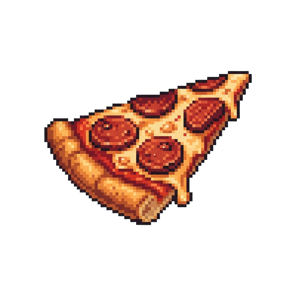 A Hot Crispy Pepperoni Pizza Slice with Oozing Cheese