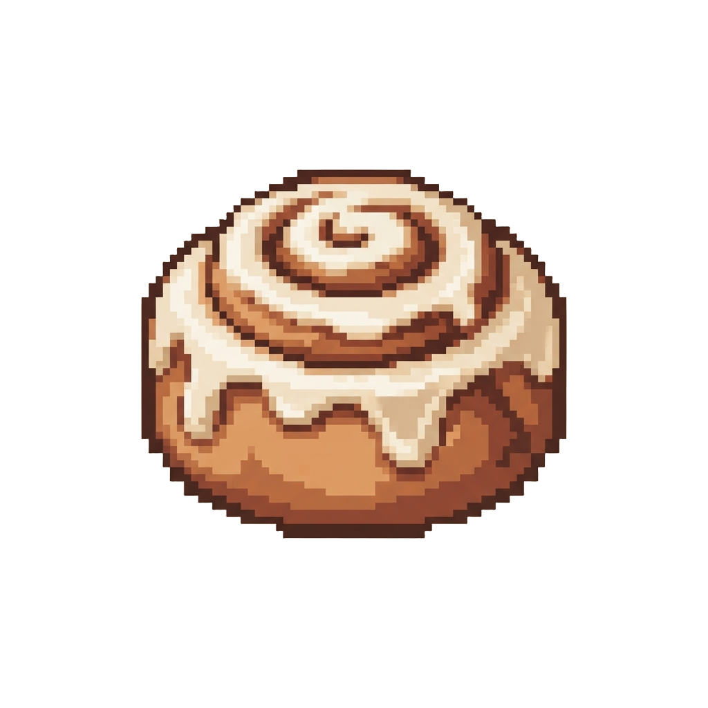 A Sweet Iced Cinnamon Roll with Melting Cream Cheese